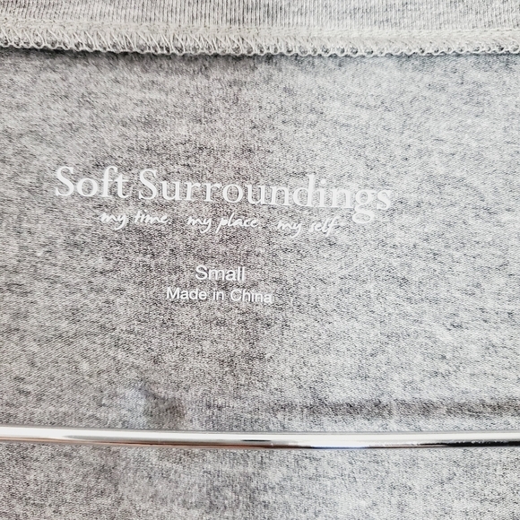 Soft surroundings ruffle hem long sleeve top - Picture 4 of 5